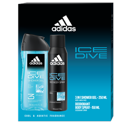 ADIDAS ajándékcsomag ICE DIVE (Tusfürdő 250 ml + dezodor) 2024