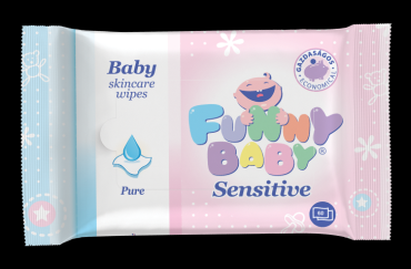 Funny baby törlőkendő Sensitive 60 lap