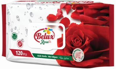 BELUX nedves törlőkendő rózsa (ROSE) 120 db flip top