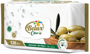 BELUX nedves törlőkendő oliva (OLIVE) 120 db flip top