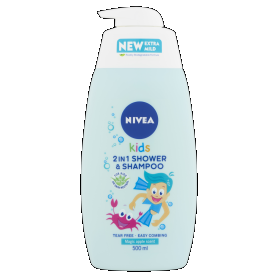 NIVEA Kids 2in1 Tusfürdő és Sampon Fiúknak 500 ml