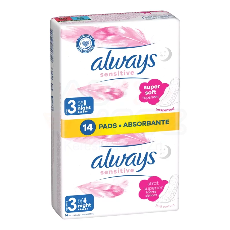 Always egészségügyi betét Duo Sensitive Night 14 db Kép