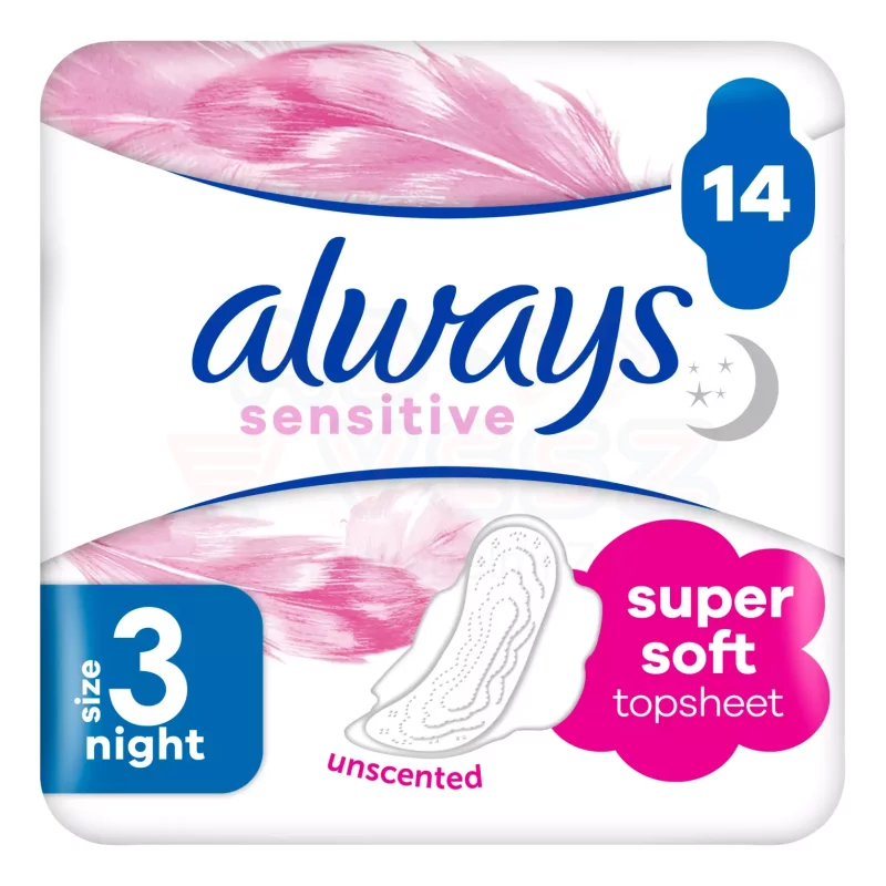 Always egészségügyi betét Duo Sensitive Night 14 db Kép