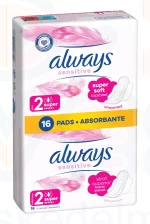 Always egészségügyi betét Duo Sensitive Super 16 db Kép