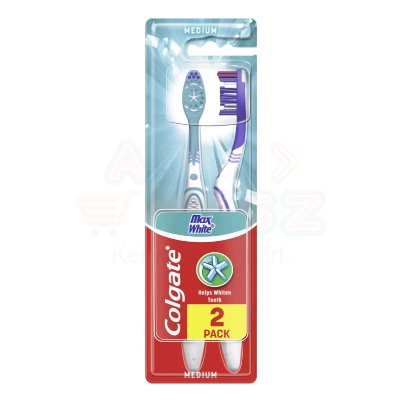 COLGATE fogkefe Max white közepes 1+1 Kép