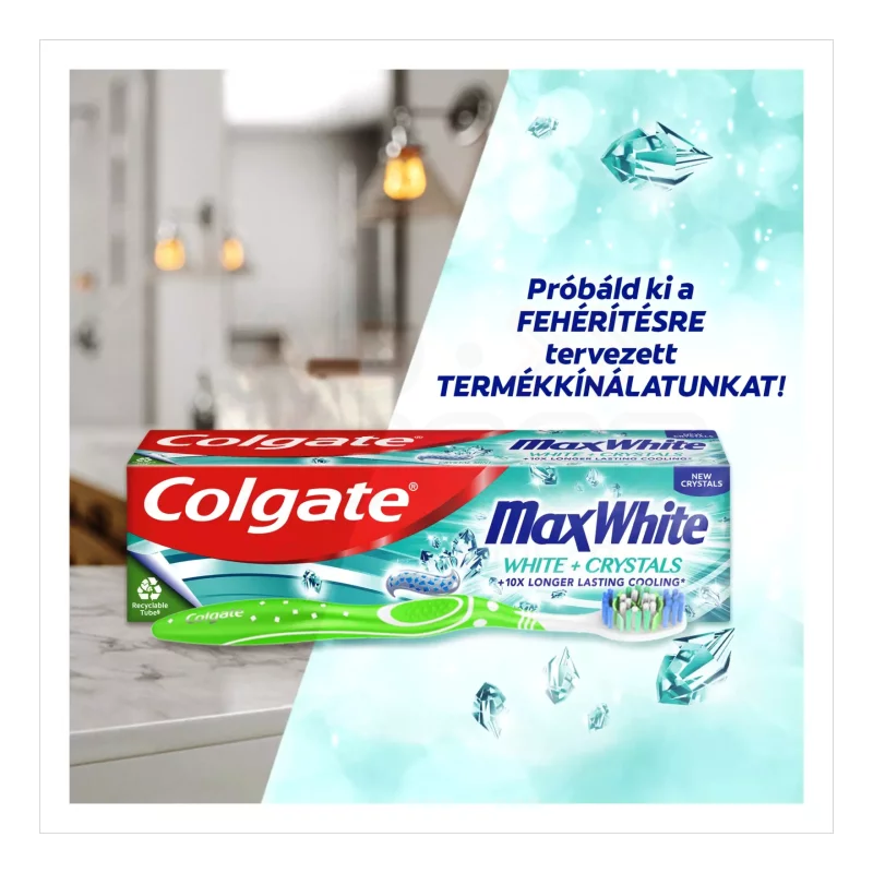 COLGATE fogkefe Max white közepes 1+1 Kép