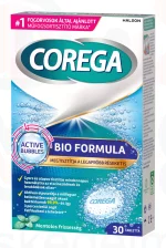 Corega Bio Formula antibakteriális hatású műfogsortisztító tabletta 30 db Kép
