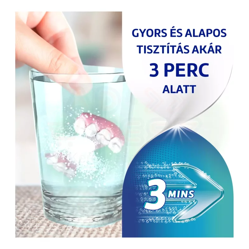 Corega Whitening antibakteriális hatású műfogsortisztító tabletta 30 db Kép