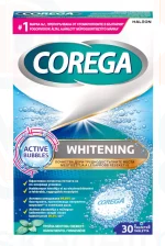 Corega Whitening antibakteriális hatású műfogsortisztító tabletta 30 db Kép