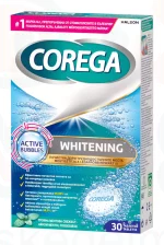 Corega Whitening antibakteriális hatású műfogsortisztító tabletta 30 db Kép