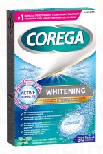 Corega Whitening antibakteriális hatású műfogsortisztító tabletta 30 db Kép