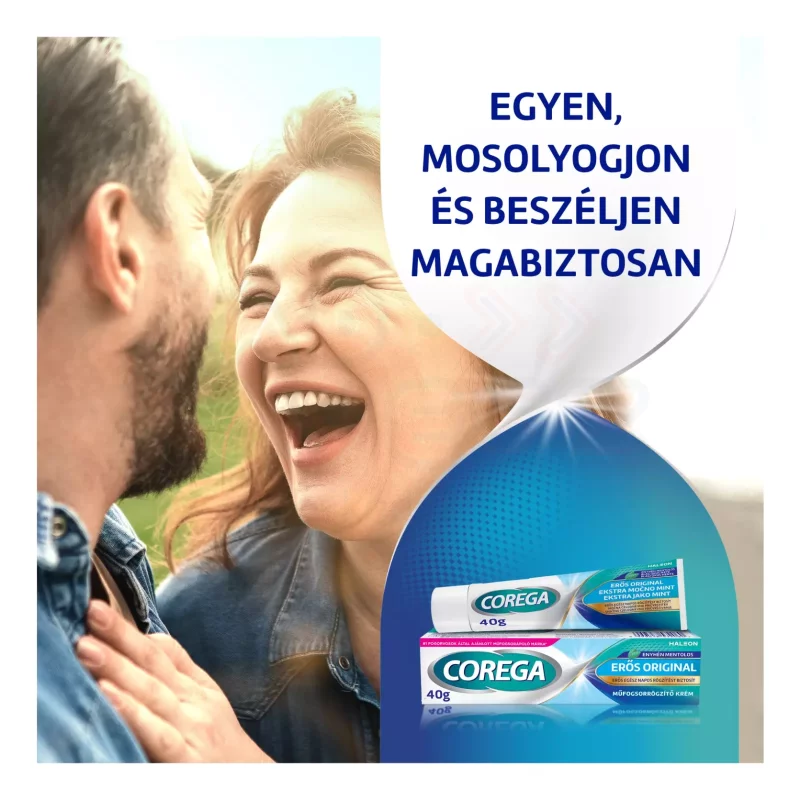 Corega Erős műfogsorrögzítő krém 40 g Original/Extra Strong Kép