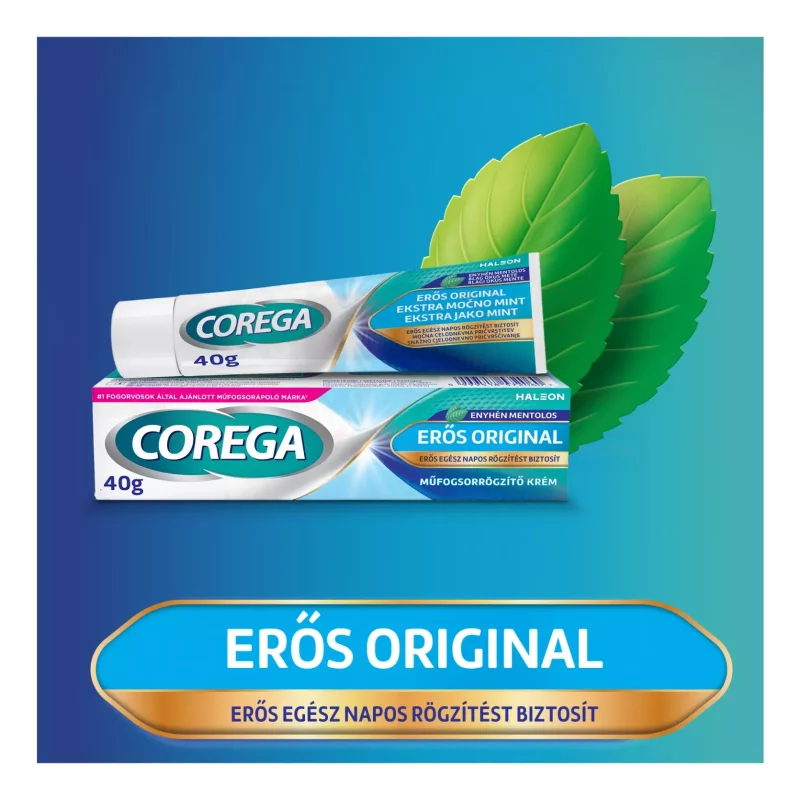 Corega Erős műfogsorrögzítő krém 40 g Original/Extra Strong Kép