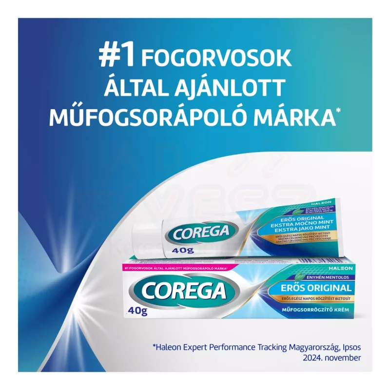 Corega Erős műfogsorrögzítő krém 40 g Original/Extra Strong Kép
