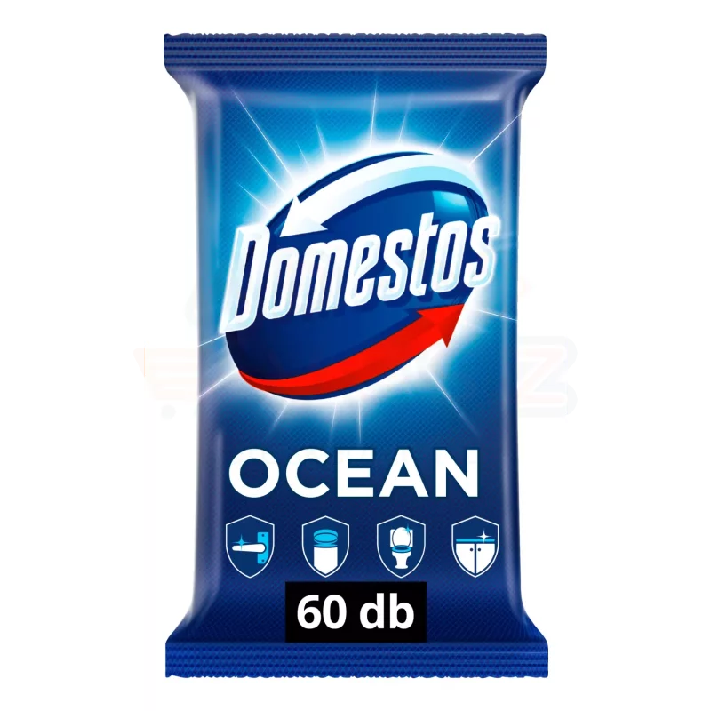 DOMESTOS fertőtlenítő törlőkendő 60 db Ocean Kép