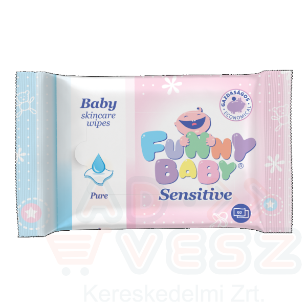 Funny baby törlőkendő Sensitive 60 lap Kép
