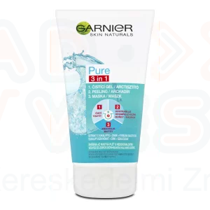 GARNIER Skin Naturals Pure Active 3in1 Charcoal Problémás Zsíros Bőrre 150 ml