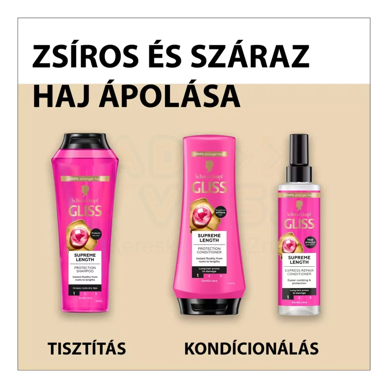 Gliss hajregeneráló sampon 250 ml Supreme Length hosszú hajra Kép