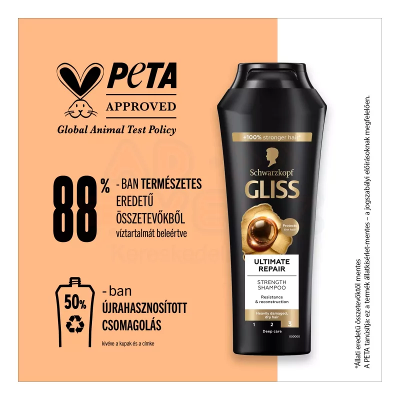 Gliss hajregeneráló sampon 250 ml Ultimate repair Kép