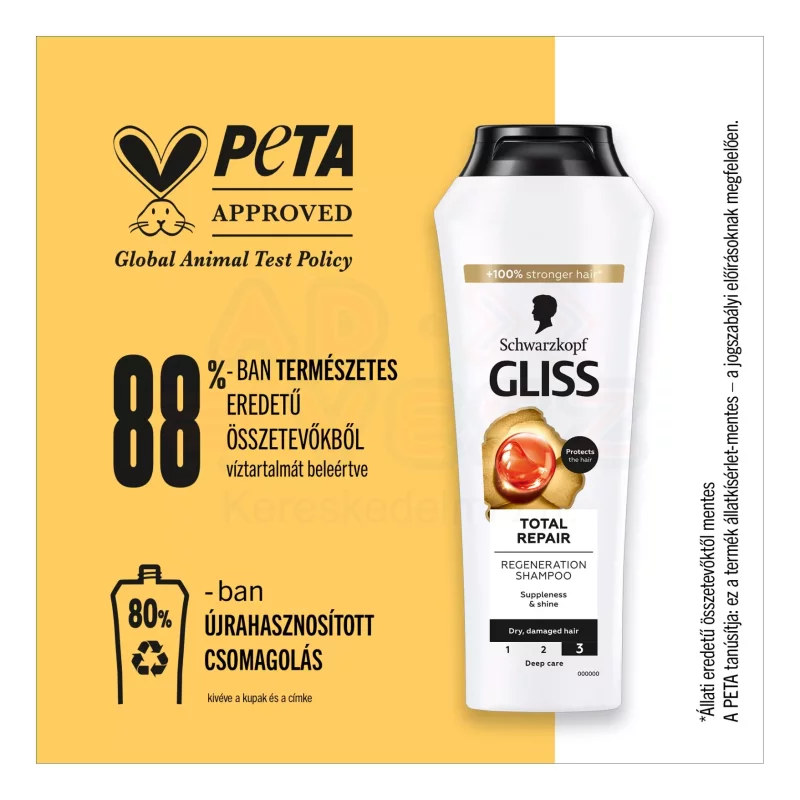 Gliss hajregeneráló sampon 400 ml Teljeskörű regenerálás Kép