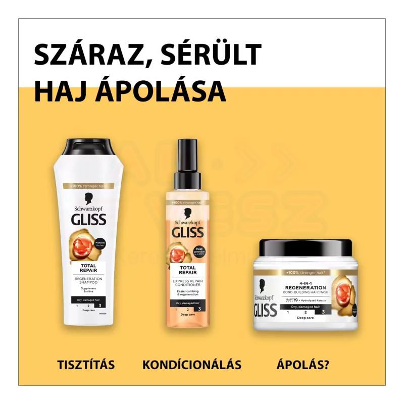 Gliss hajregeneráló sampon 400 ml Teljeskörű regenerálás Kép