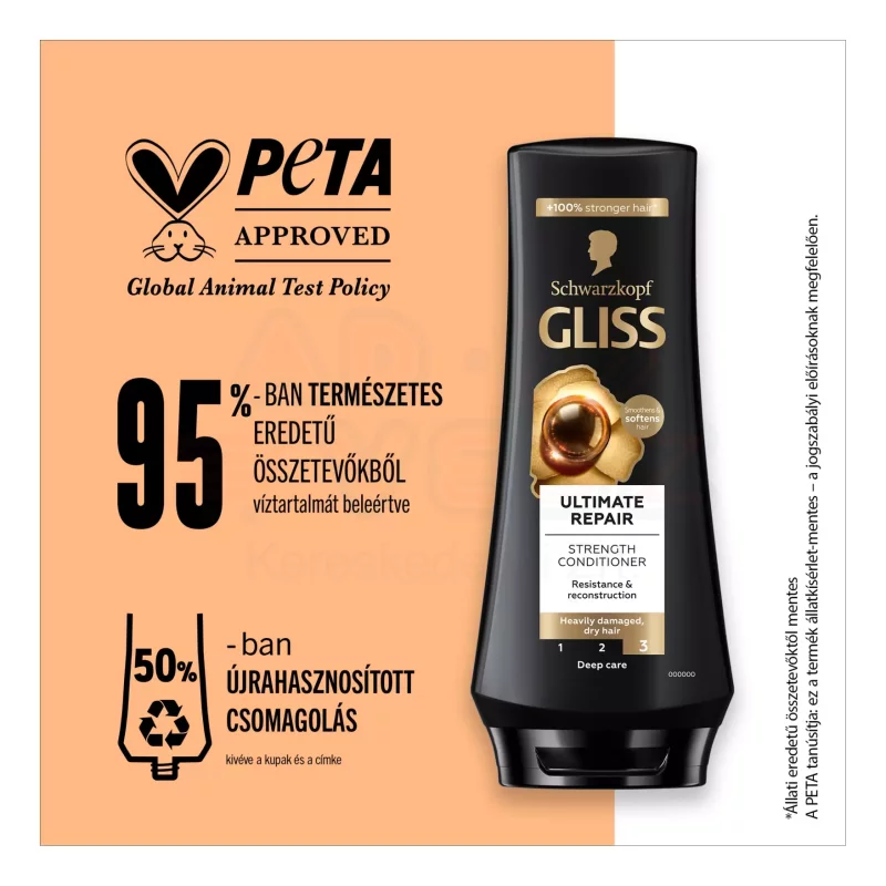 Gliss hajregeneráló balzsam 200 ml Ultimate repair Kép