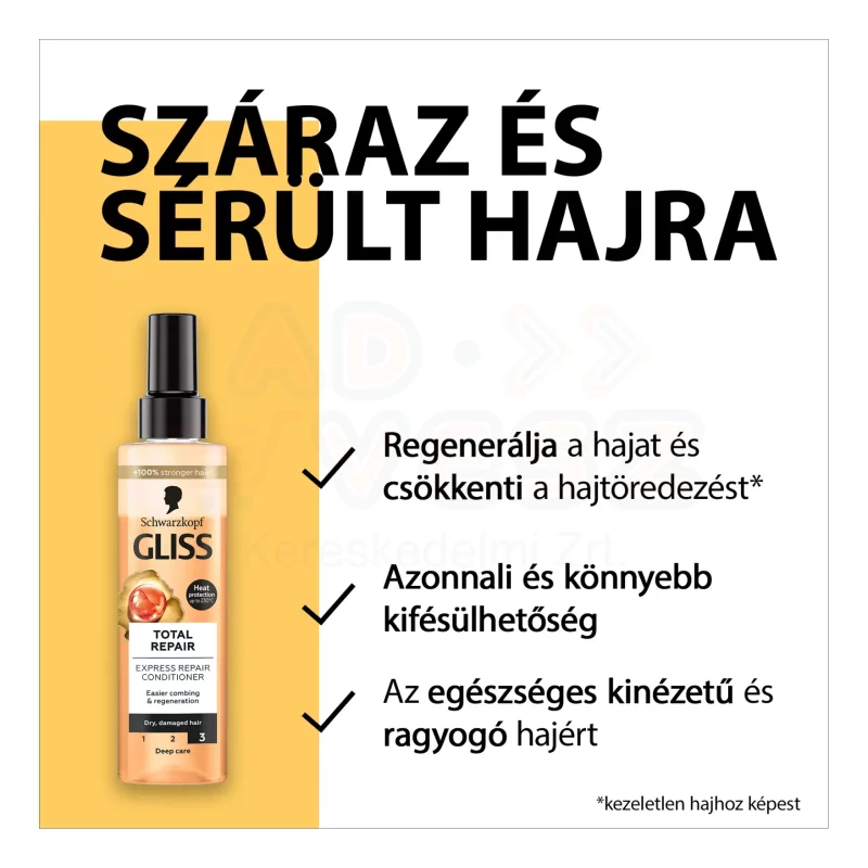 Gliss hajregeneráló balzsam 200 ml Express Repair Teljeskörű regenerálás Kép