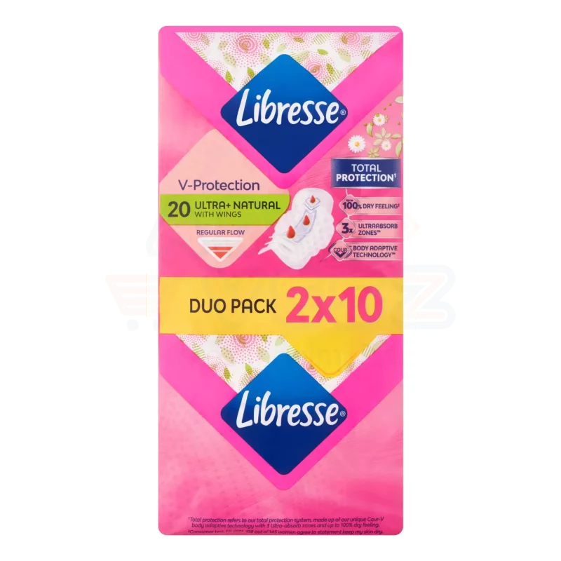 Libresse egészségügyi betét 2x10 db Aloe Vera&Camomile Ultra wings Normal duo Kép