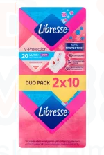 Libresse egészségügyi betét 2x10 db Ultra Normal Deo Fresh illatosított, szárnyas Kép
