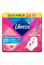 Libresse egészségügyi betét 2x10 db Ultra Normal Deo Fresh illatosított, szárnyas Kép