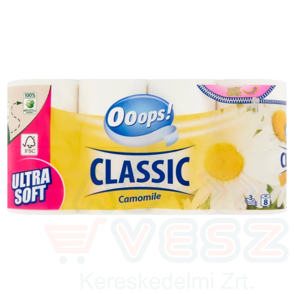 Ooops! Classic toalettpapír 8 tekercs 3 rétegű Kamilla Kép