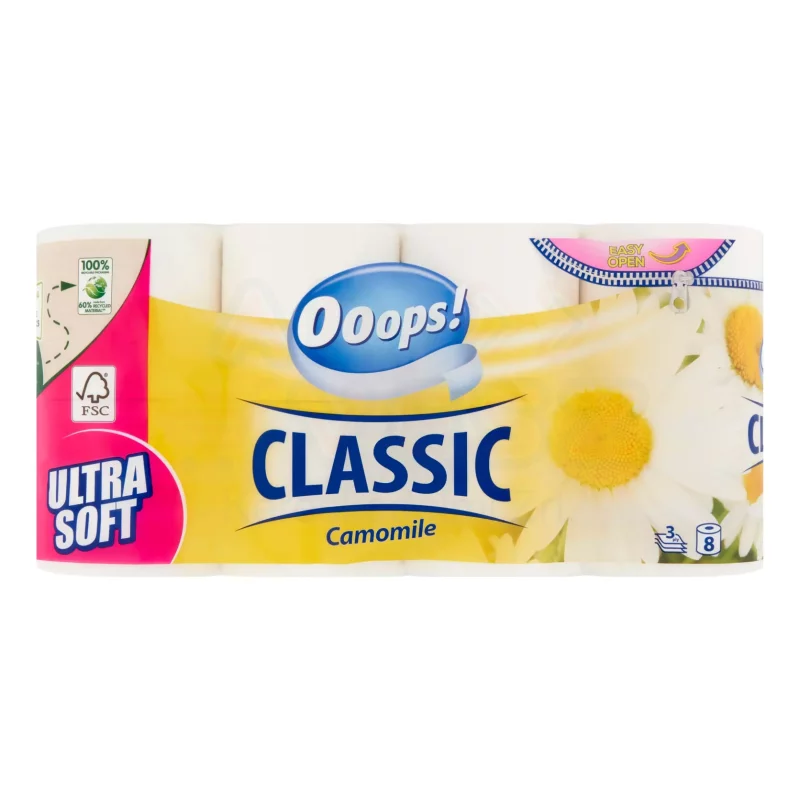 Ooops! Classic toalettpapír 8 tekercs 3 rétegű Kamilla Kép