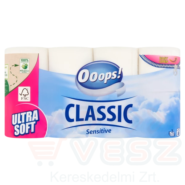 Ooops! Classic toalettpapír 8 tekercs 3 rétegű Sensitive Kép