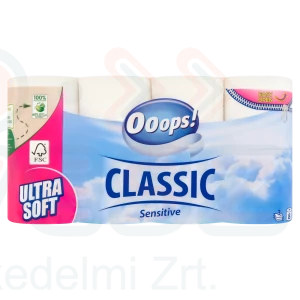 Ooops! Classic toalettpapír 8 tekercs 3 rétegű Sensitive