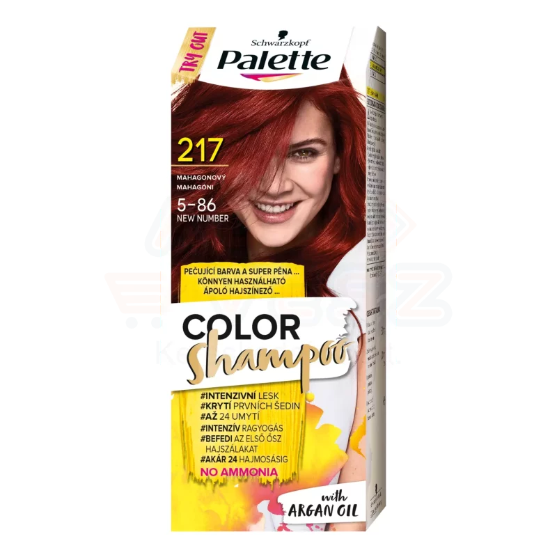 Palette Color Shampoo kímélő tartós hajszínező 217 (5-86) mahagóni Kép