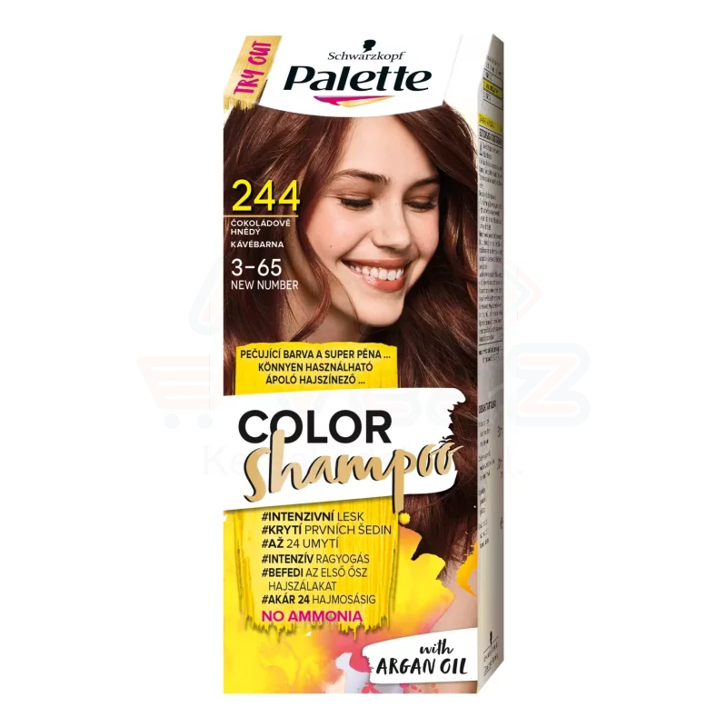 Palette Color Shampoo kímélő tartós hajszínező 244 (3-65) kávébarna Kép