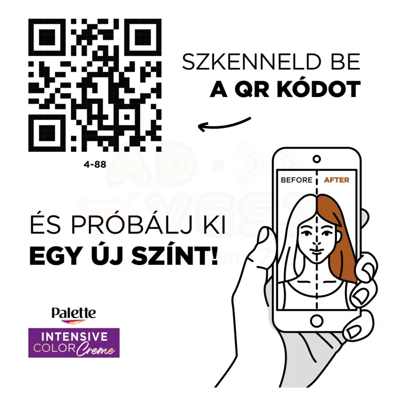 Palette ICC intenzív krémhajfesték RF3 (4-88) intenzív sötétvörös Kép