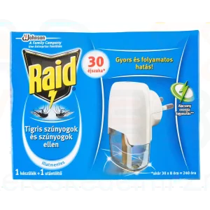 Raid® Elektromos szúnyogirtó készülék és utántöltő 21 ml illatmentes 30 éjszakás