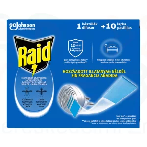 Raid® Elektromos szúnyogirtó készülék és szúnyogirtó utántöltő lap