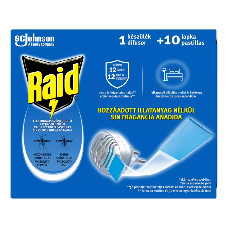Raid® Elektromos szúnyogirtó készülék és szúnyogirtó utántöltő lap Kép