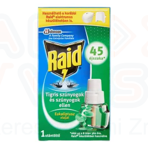 Raid® Elektromos szúnyogirtó utántöltő folyadék eukaliptusz olajjal 27 ml 45 éjszakás