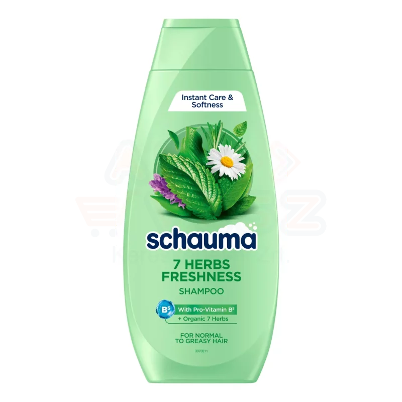 Schauma sampon 400 ml 7 gyógynövény (lelapulás ellen, zsíros hajra) Kép
