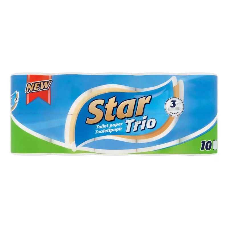 Star Trio toalettpapír 3 rétegű 10 tekercs Kép