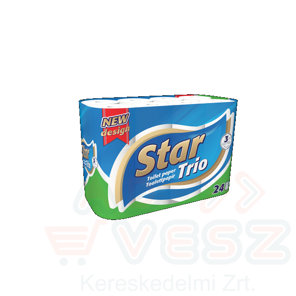 Star Trio toalettpapír 3 rétegű 24 tekercs Kép