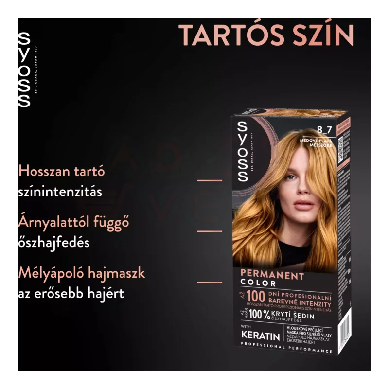 Syoss Color tartós hajfesték 8-7 mézszőke Kép