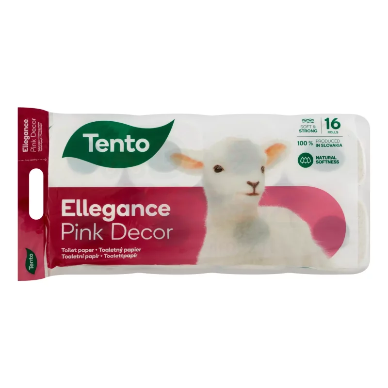 TENTO toalettpapír Ellegance Pink Decor 3 rétegű 16 tekercses Kép