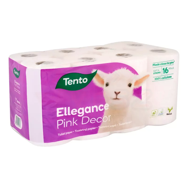 TENTO toalettpapír Ellegance Pink Decor 3 rétegű 16 tekercses Kép