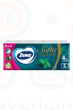 Zewa Softis papírzsebkendő 4 rétegű 10x9 db Menthol Breeze Kép