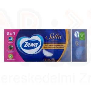 Zewa Softis papírzsebkendő 4 rétegű 10x9 db Classic Illatmentes
