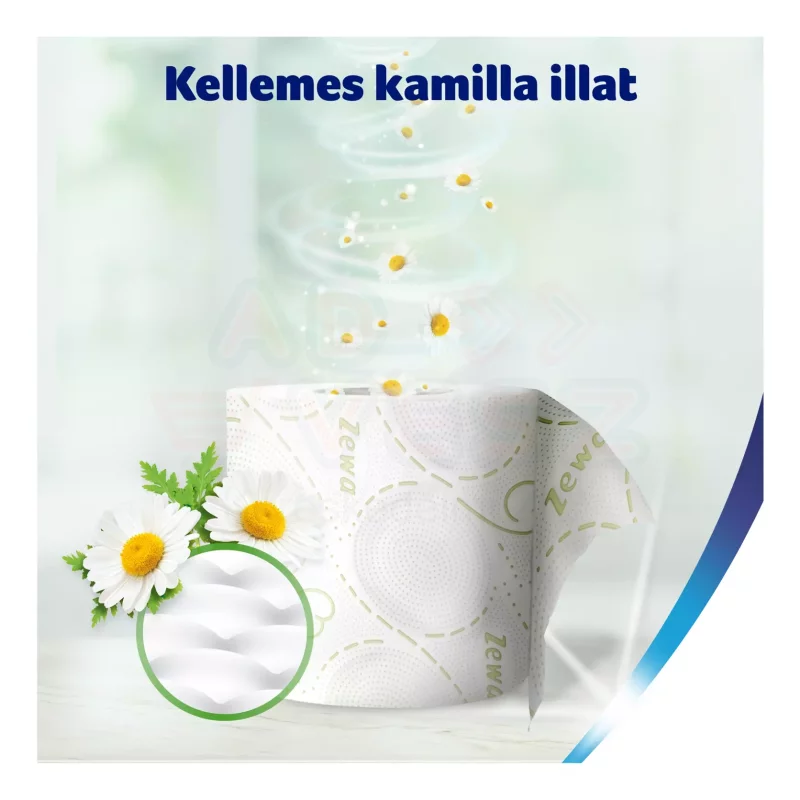 Zewa Deluxe toalettpapír 3 rétegű 16 tekercs Camomile Comfort Kép